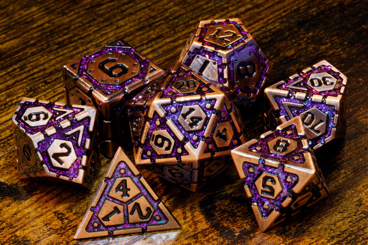 Artifact series metal dice sets from The Wizard's Vault