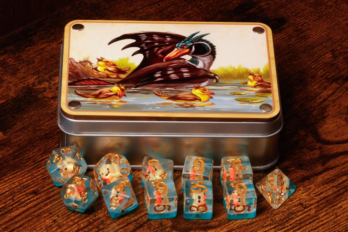 Dragon Duck Duckling Box and Dice 11-Piece Set - The Wizard's Vault