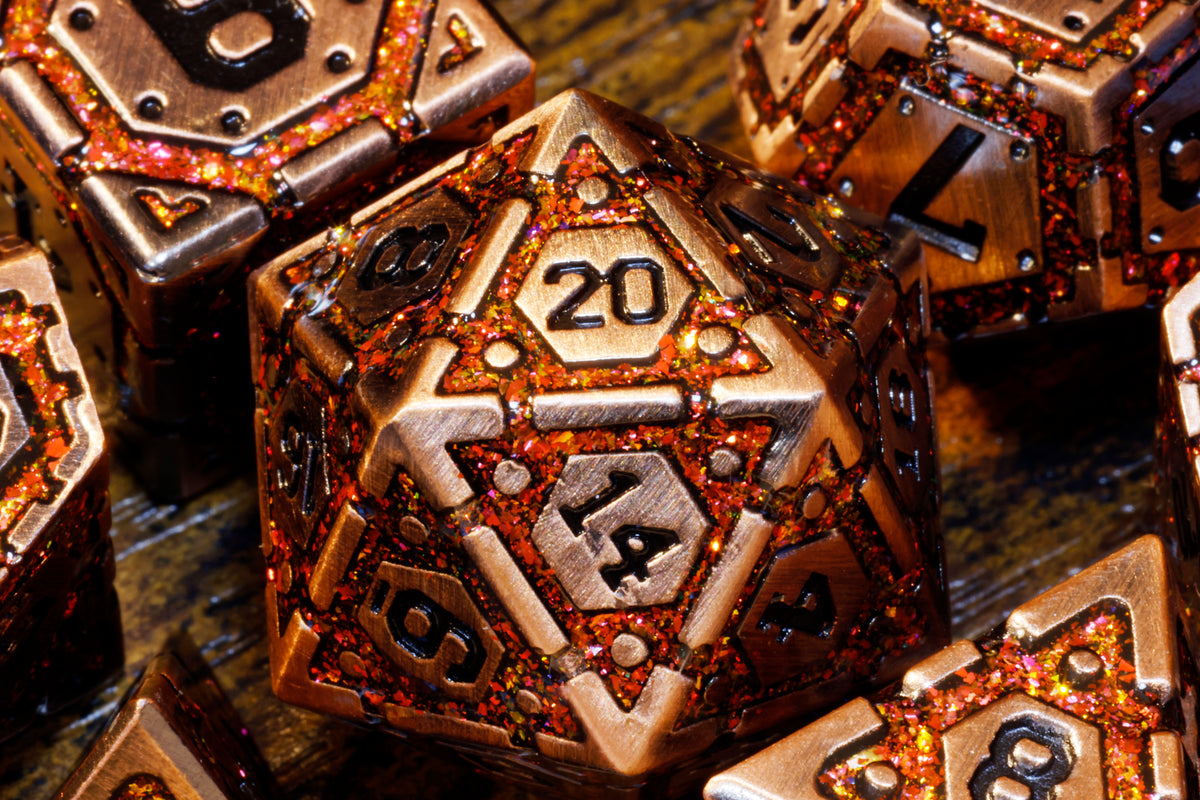 Volcanic Artifact Vault dice set - The Wizard's Vault