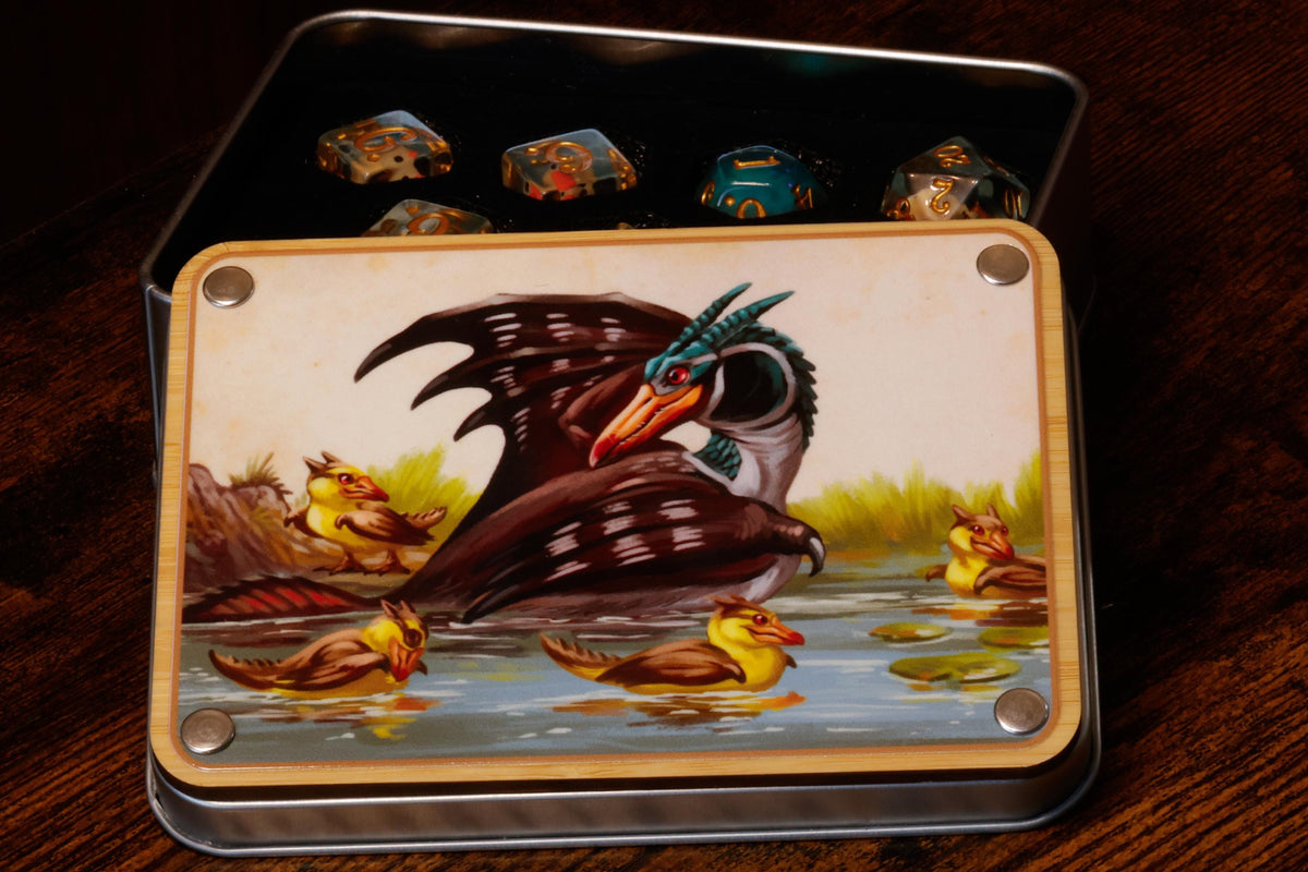 Dragon Duck Duckling Box and Dice 11-Piece Set - The Wizard's Vault