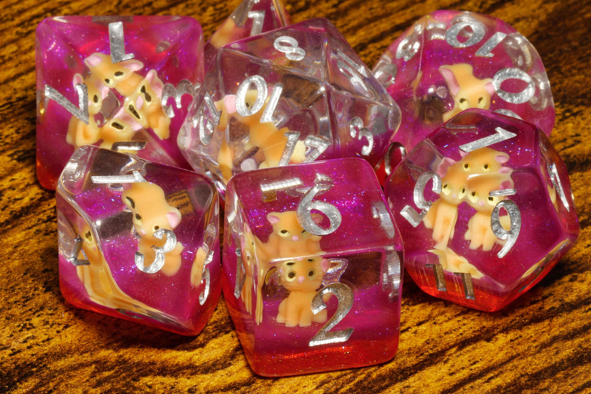 I Cast Invisibility Dice Box with Orange Tabby Dice Set