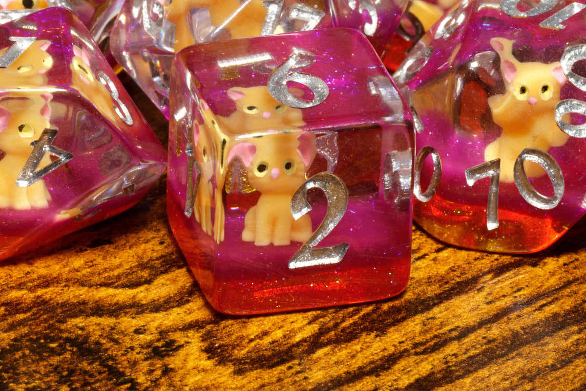 Critical Bite Orange Tabby Dice Set and Box