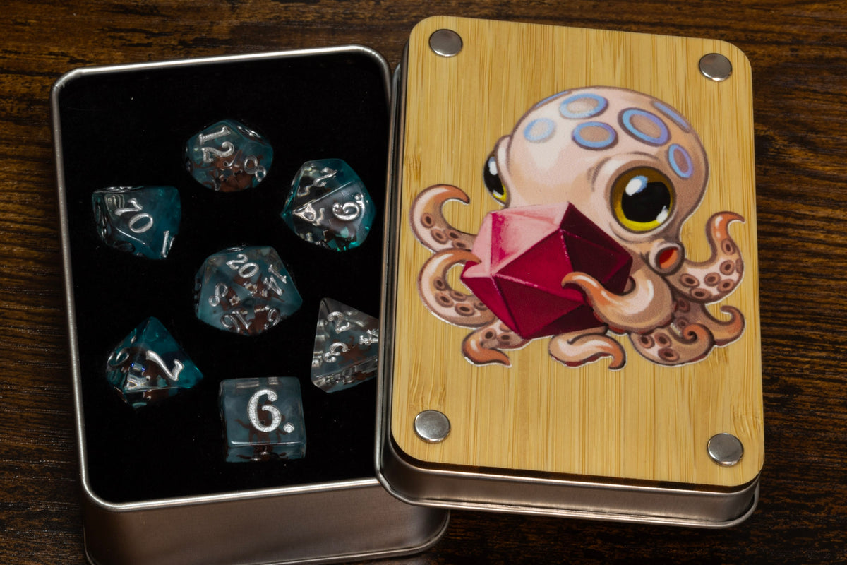 Octopus dice box with octopus dice set - The Wizard's Vault