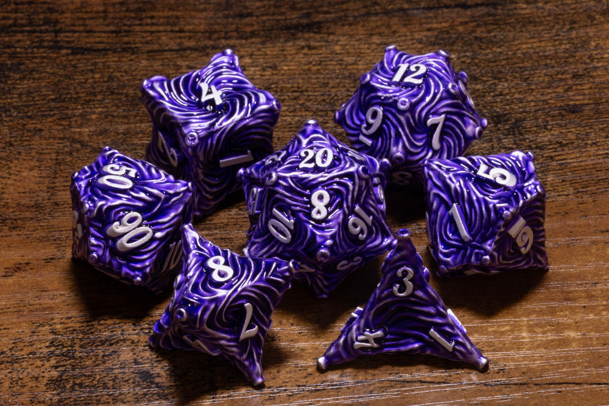 Vortex metal dice sets from The Wizard's Vault