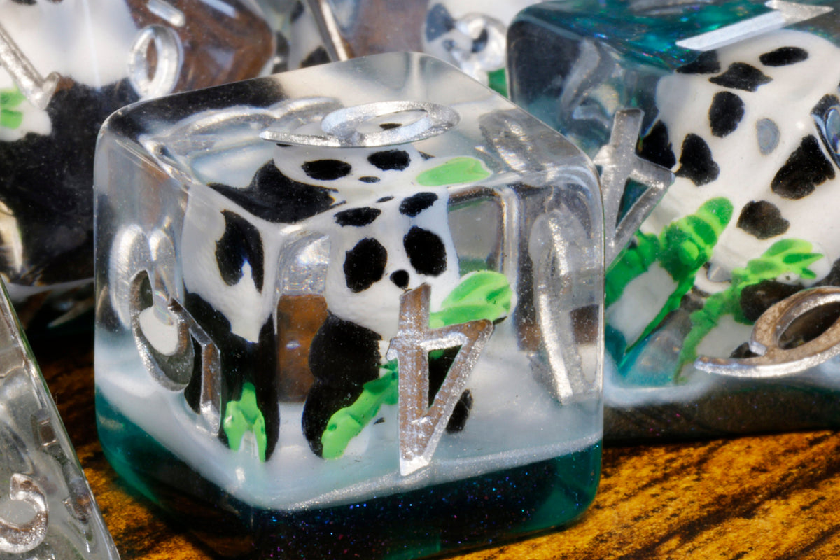 Panda Dice Set with Natural History Box - The Wizard's Vault