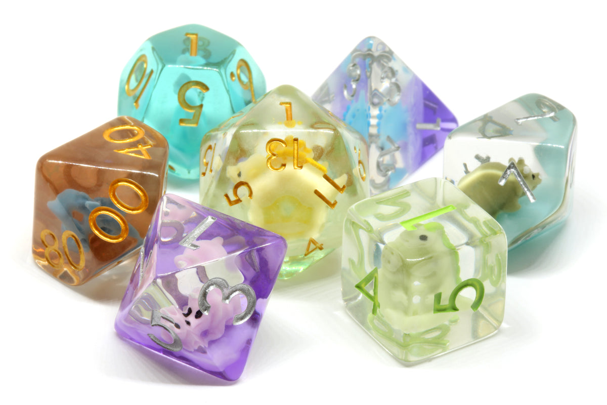 Assorted miniature dinosaur dice