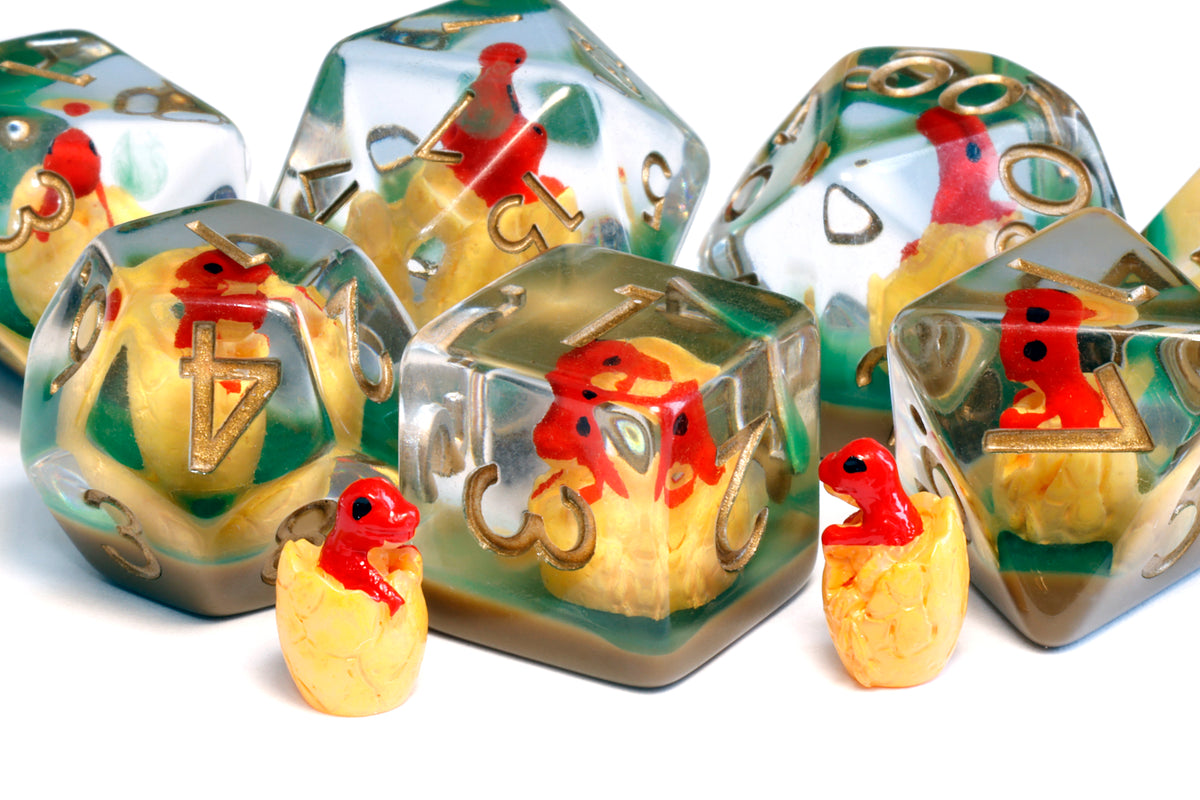 Red Dragon Hatchling dice set - The Wizard's Vault