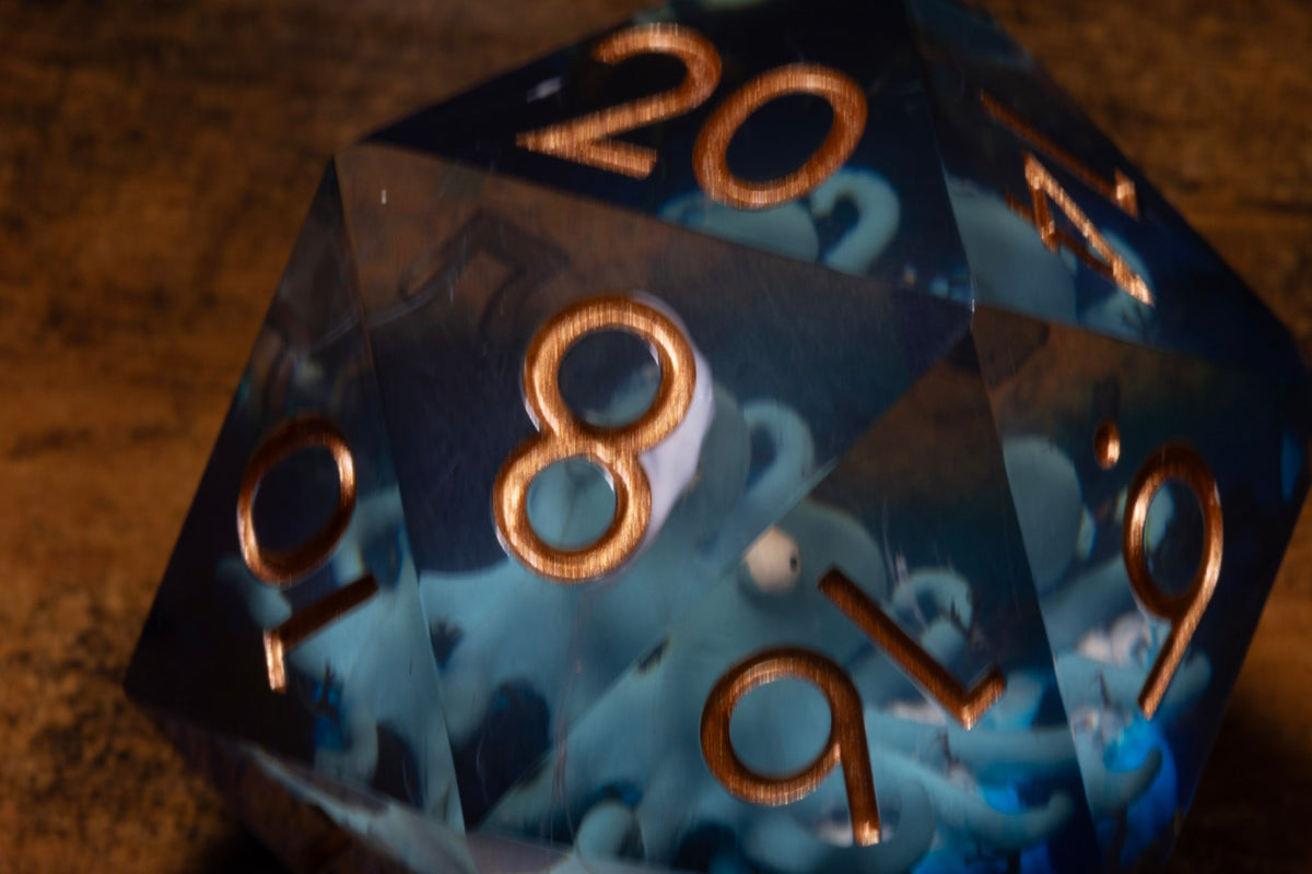 Kraken's Grasp Gargantuan D20 – 55mm Chonk D20 with Octopus Inclusion
