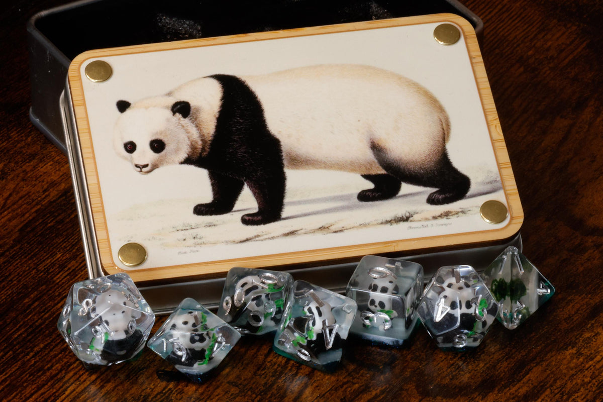 Panda Dice Set with Natural History Box - The Wizard's Vault