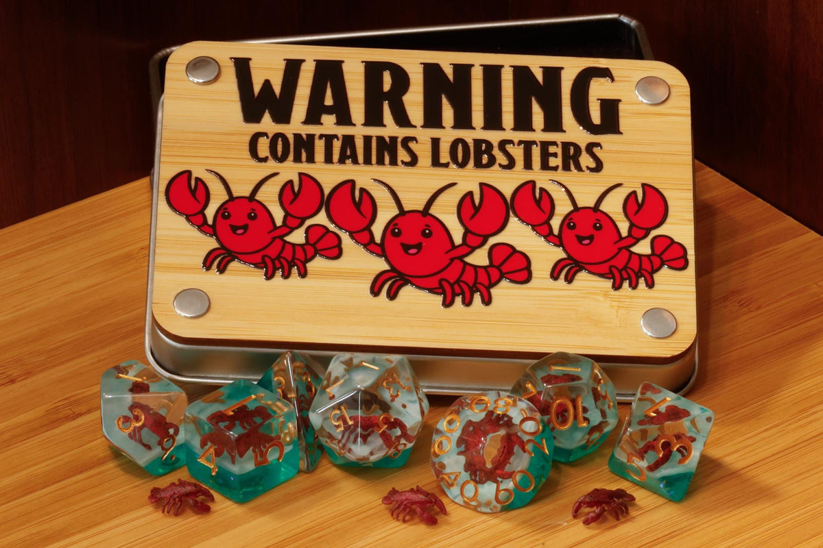 Homard – Ensemble de dés et boîte – Inclusions de homards