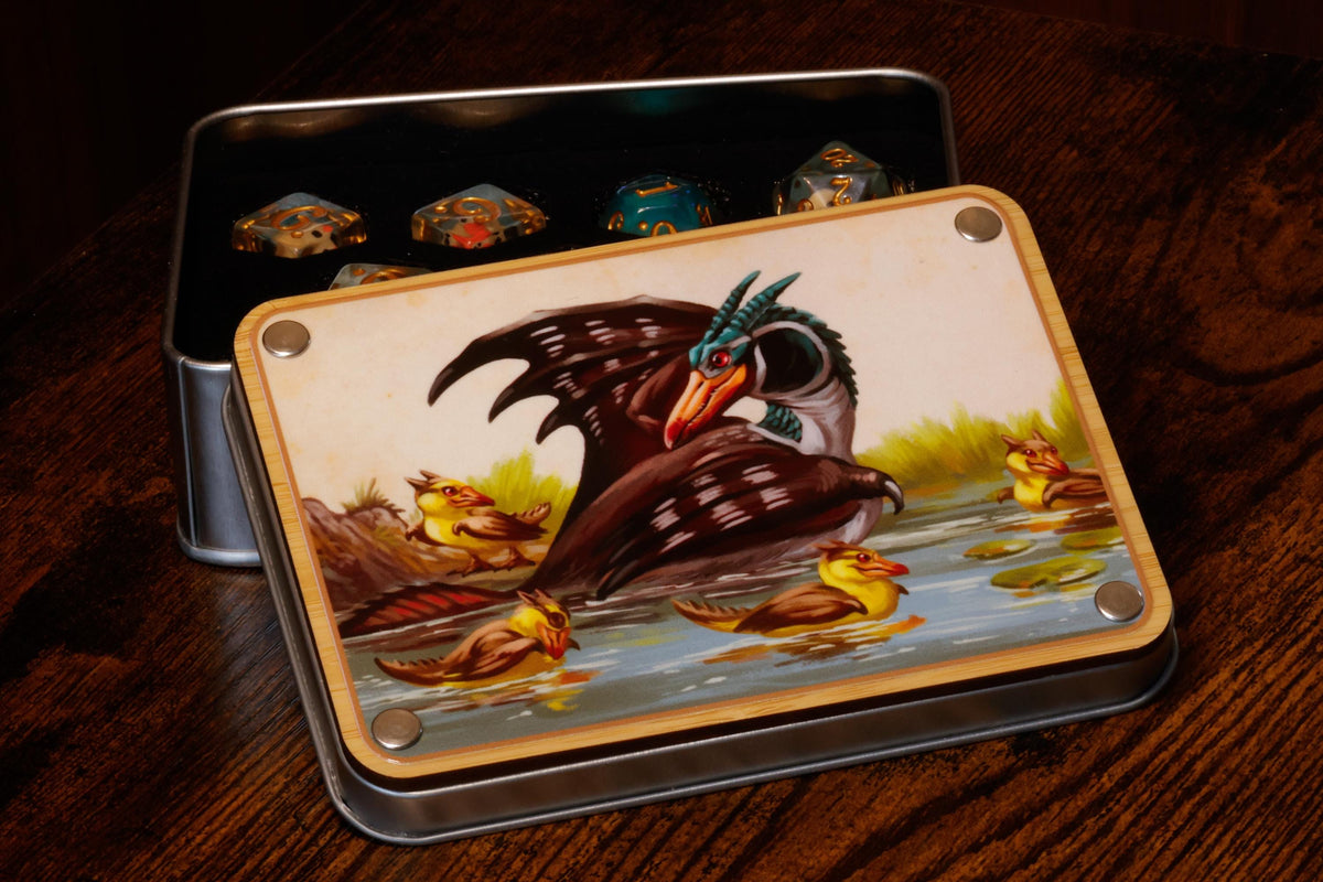 Dragon Duck Duckling Box and Dice 11-Piece Set - The Wizard's Vault