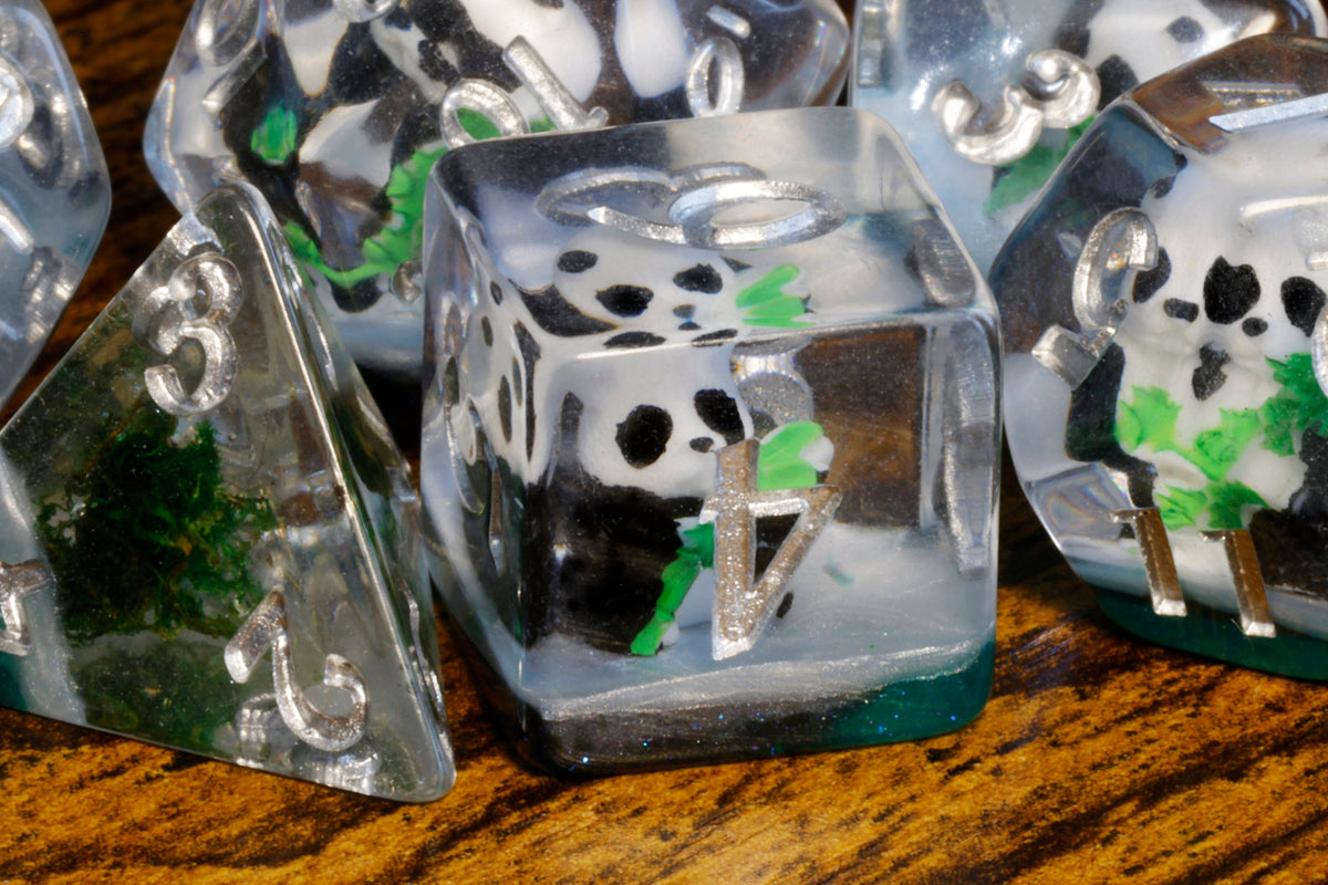 Panda Dice Set with Natural History Box - The Wizard's Vault