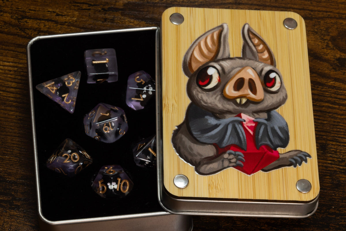 Bat dice box with bat dice set - The Wizard's Vault