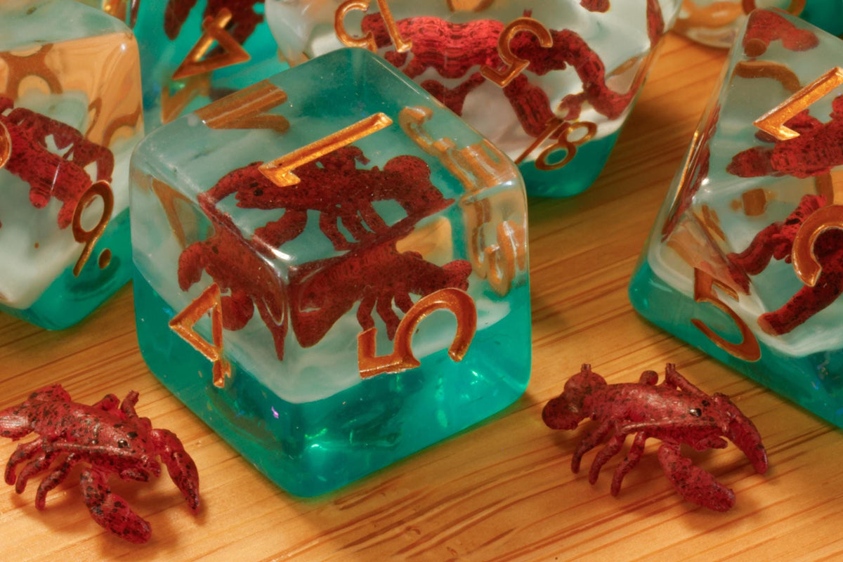 Homard – Ensemble de dés et boîte – Inclusions de homards