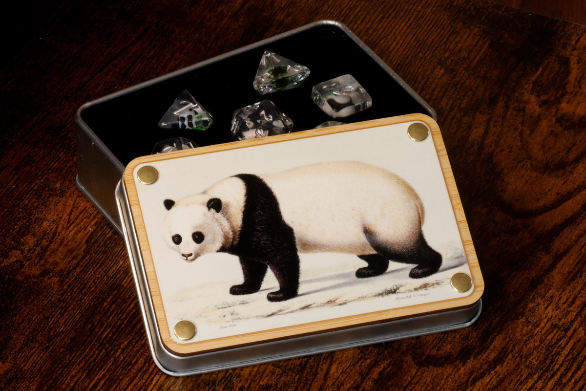 Panda Dice Set with Natural History Box - The Wizard's Vault