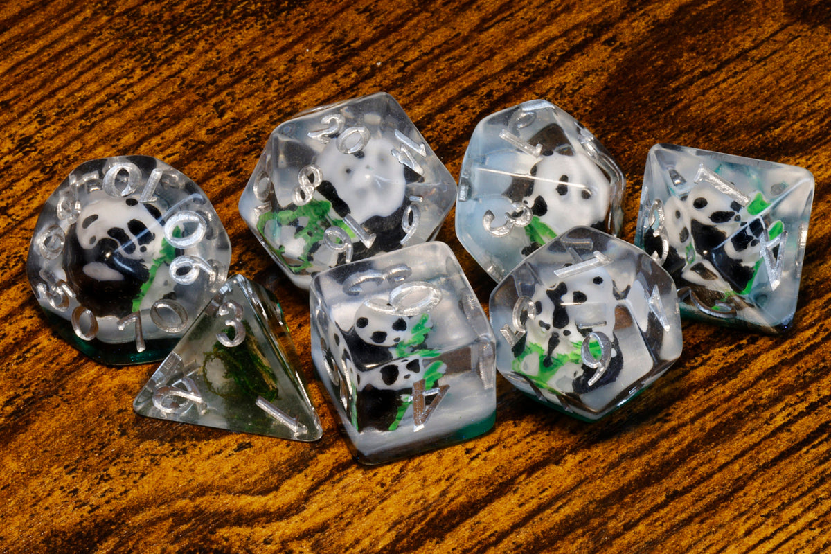 Panda Dice Set with Natural History Box - The Wizard's Vault