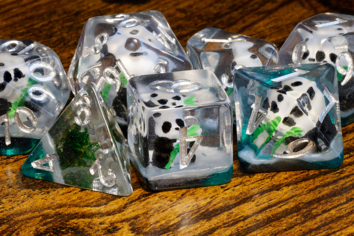 Panda Dice Set with Natural History Box - The Wizard's Vault