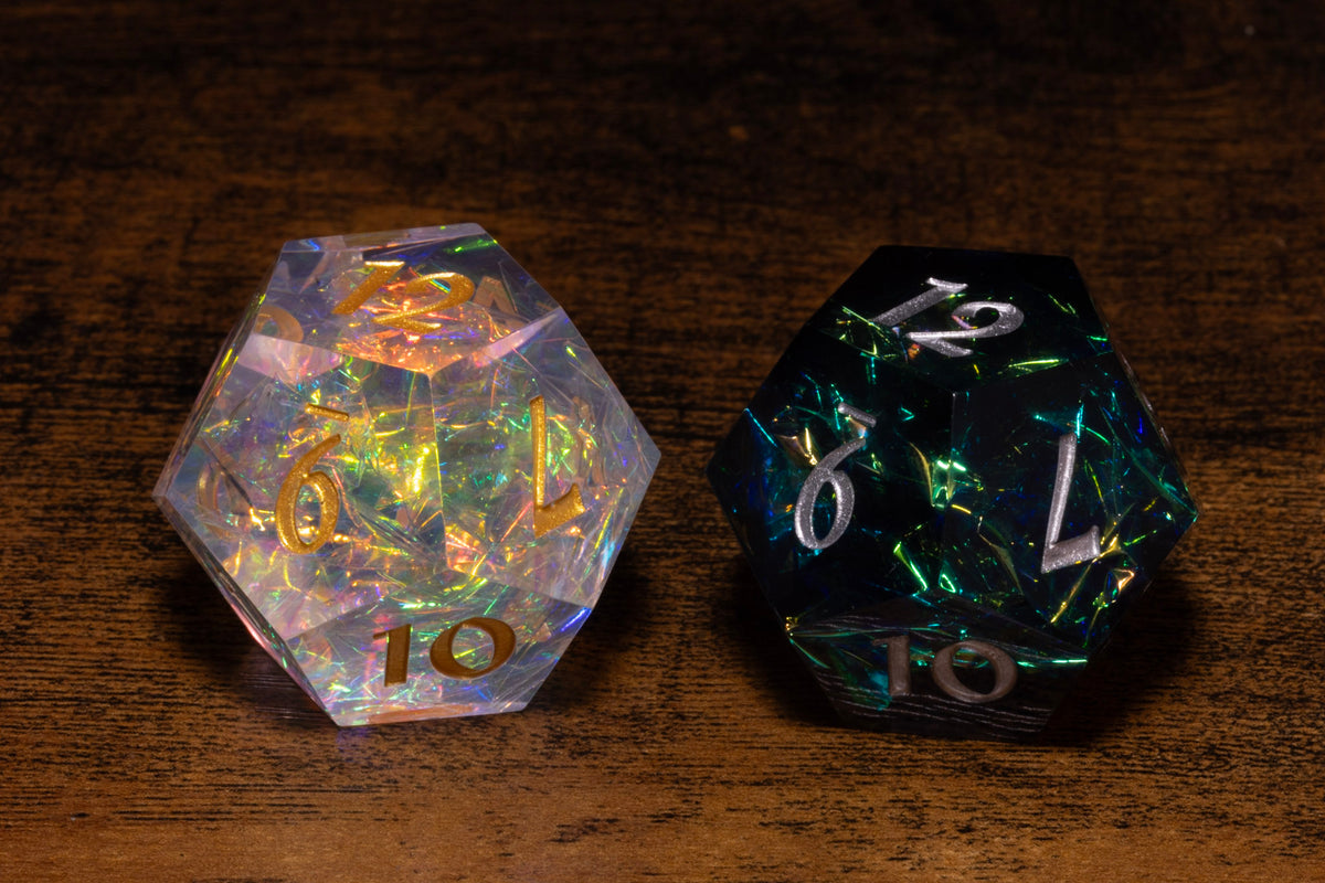 Sacred Opal & Shadow Opal Hope & Fear D12 Set – Sharp-Edge Resin Duality Dice for Daggerheart – photo 3
