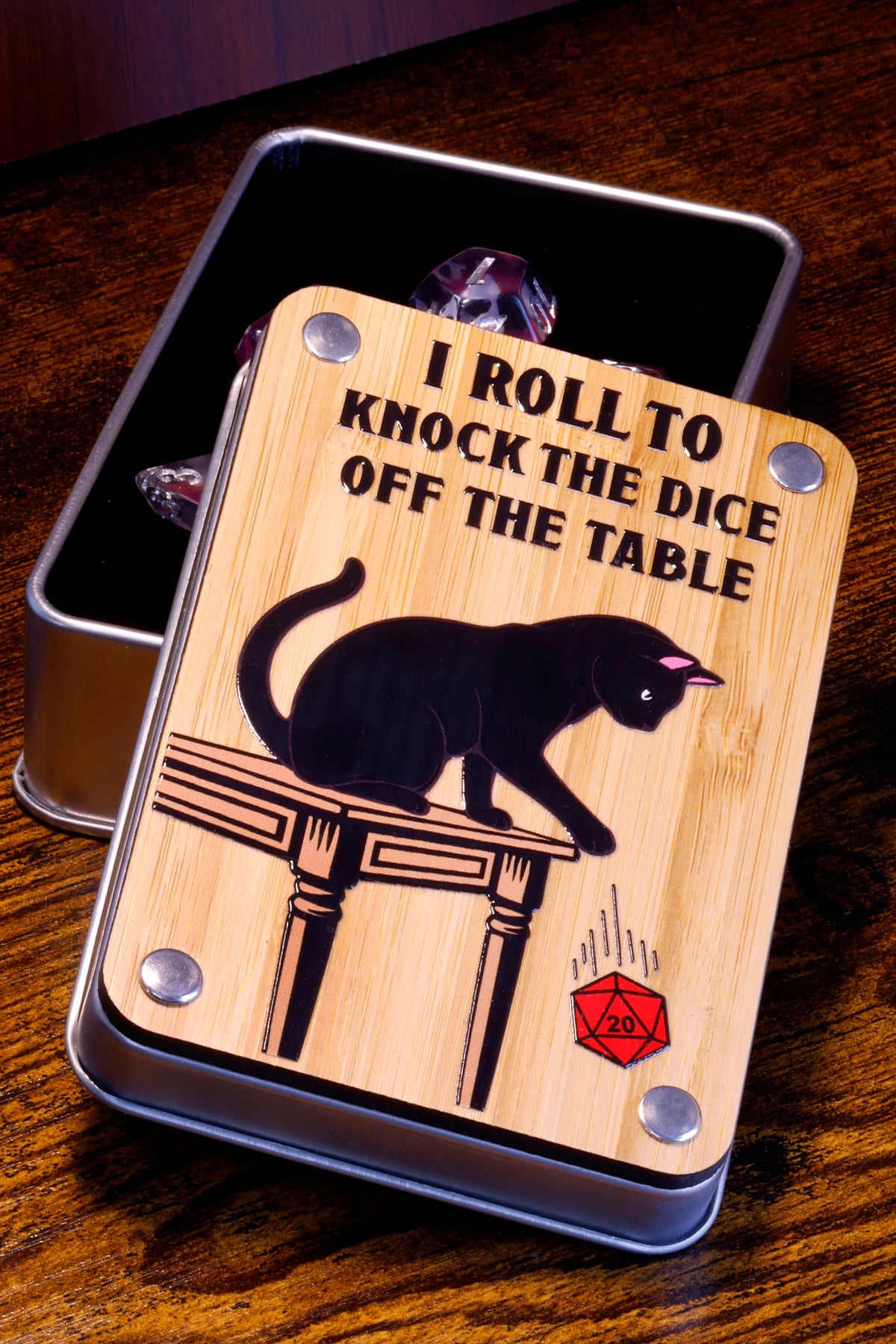 I Roll to Knock the Dice Off the Table box – Black Cat