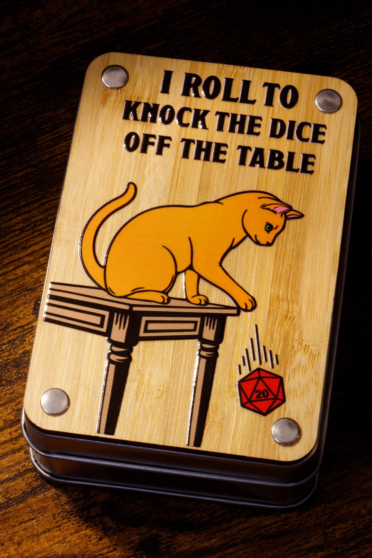 Orange Cat Dice and Knock Dice Off Table Box