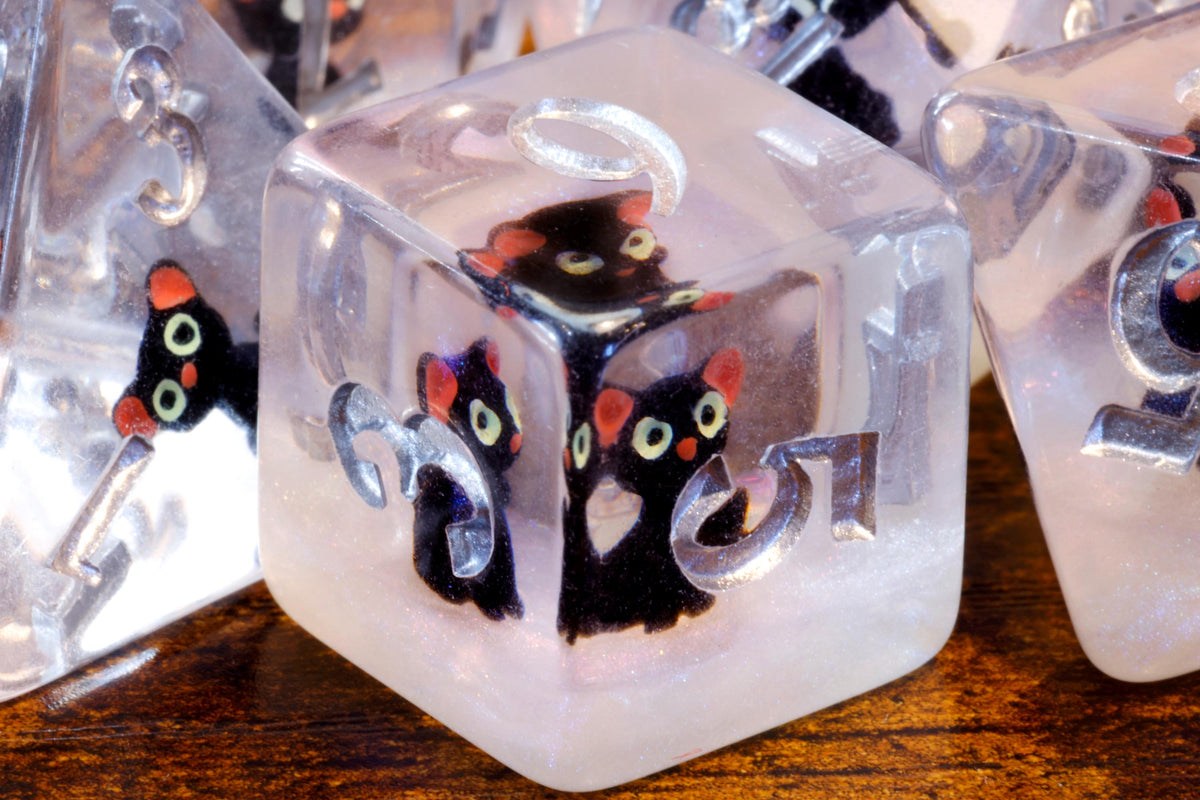 Critical Bite Black Cat Dice Set and Box