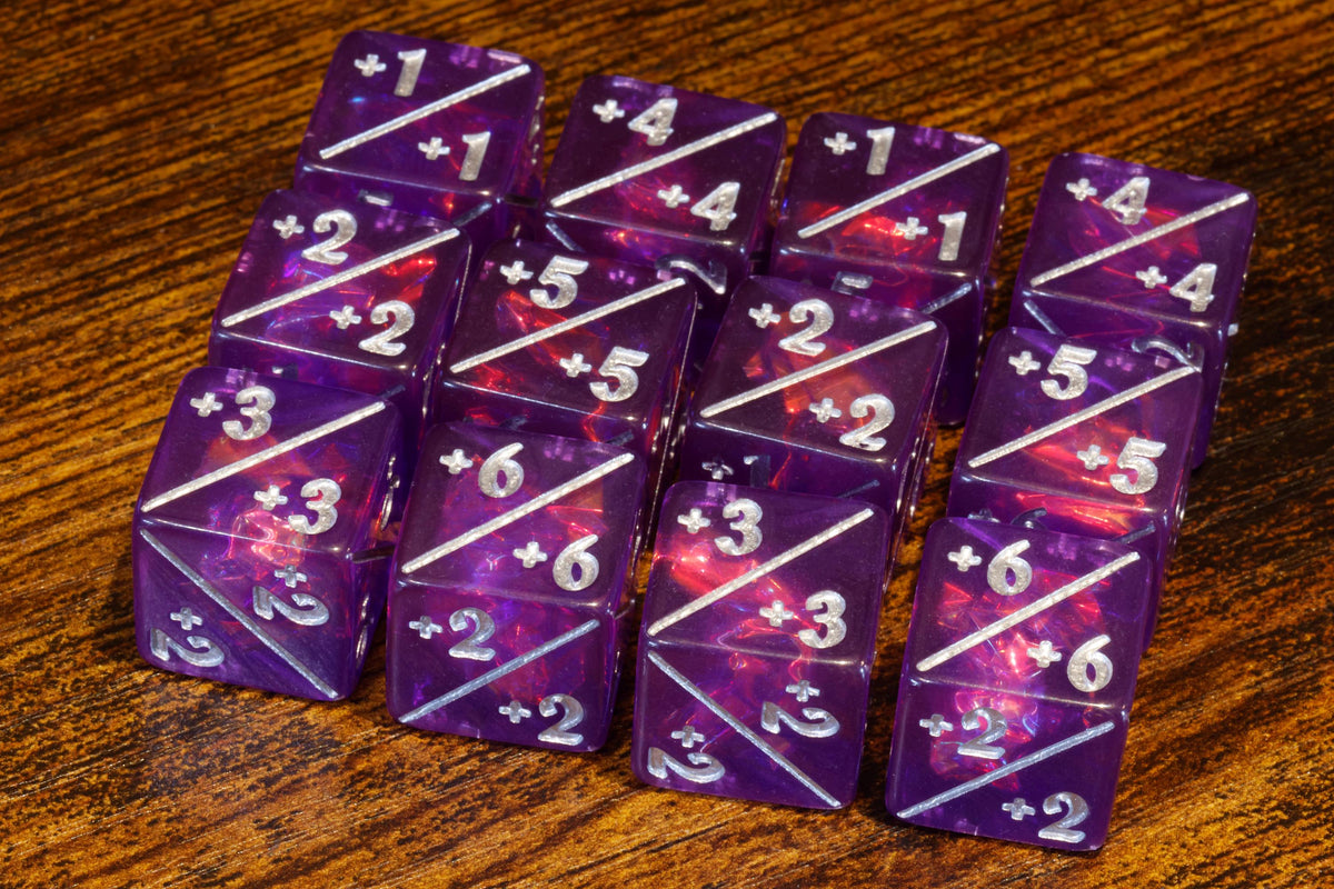 Eldritch Opal Counter Dice – 12 Purple Token Counters