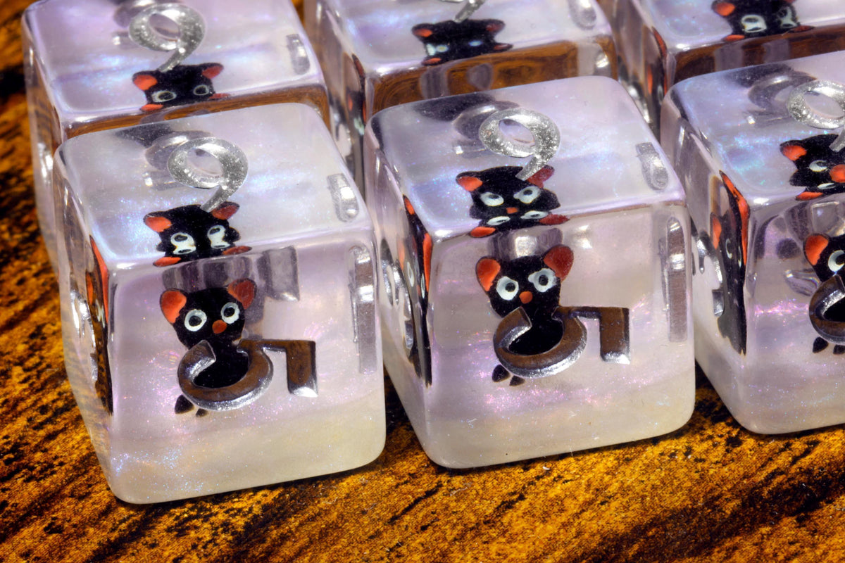 Black Cat D6 Dice – Black cat - The Wizard's Vault
