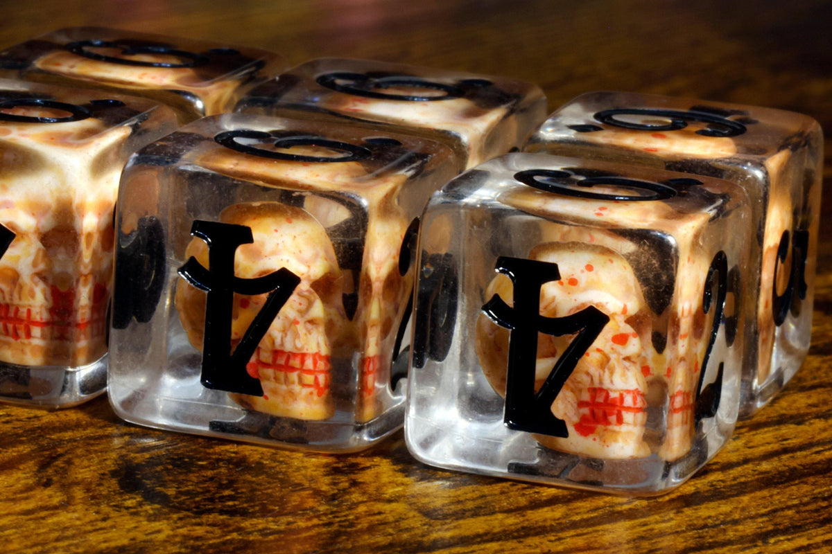 Skull D6 Dice – Skull Inclusions - The Wizard's Vault