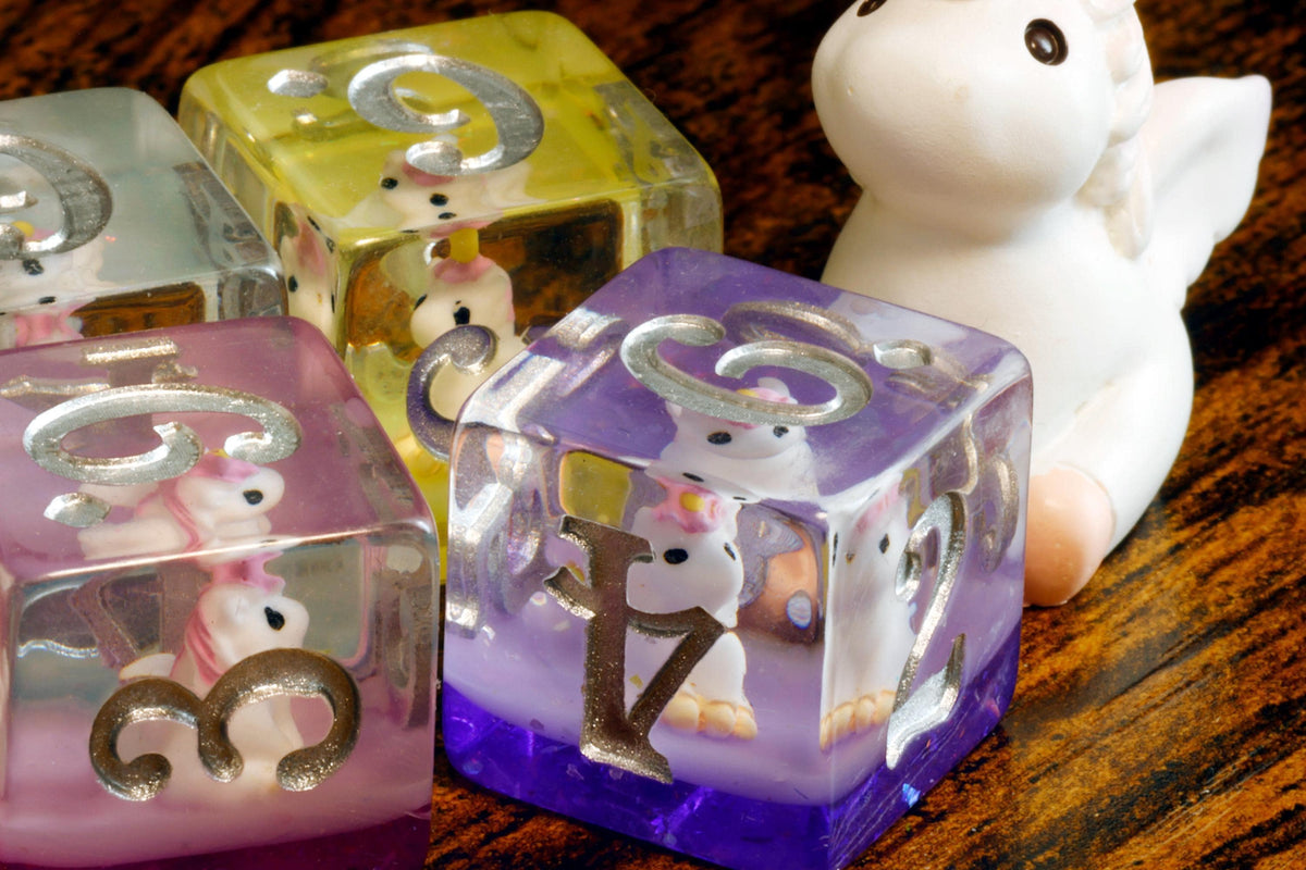 Rainbow Unicorn D6 Dice Set – Multicolor - The Wizard's Vault