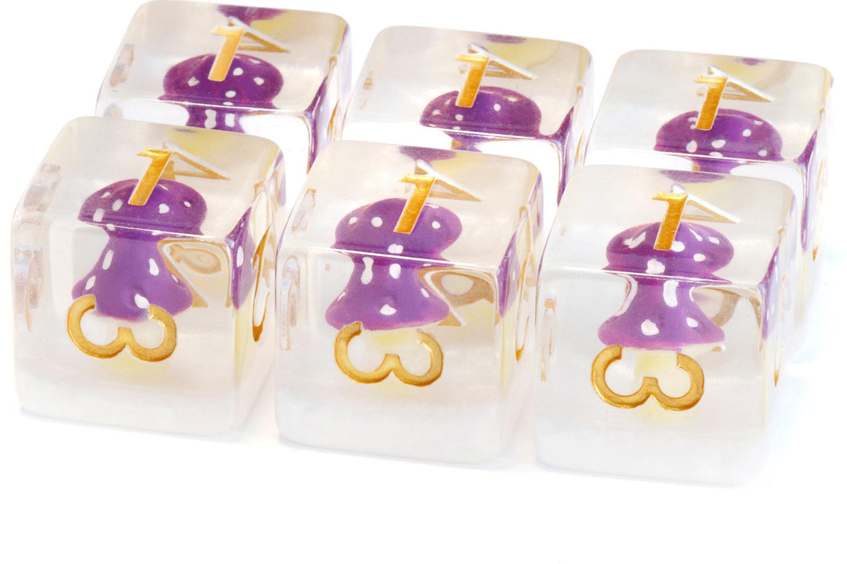 Purple Mushroom D6 Dice