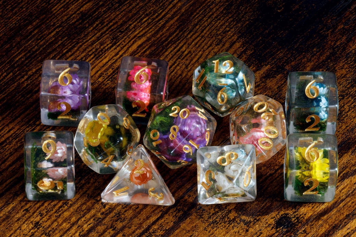 Botanical Floral Chromatic Garden Dice Set and Box