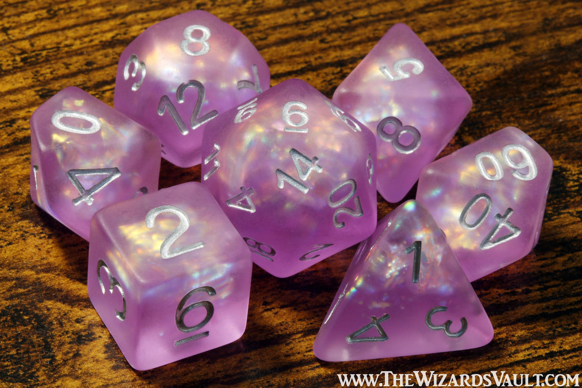 Violet Faerie Opal 7-Piece Dice Set - The Wizard's Vault