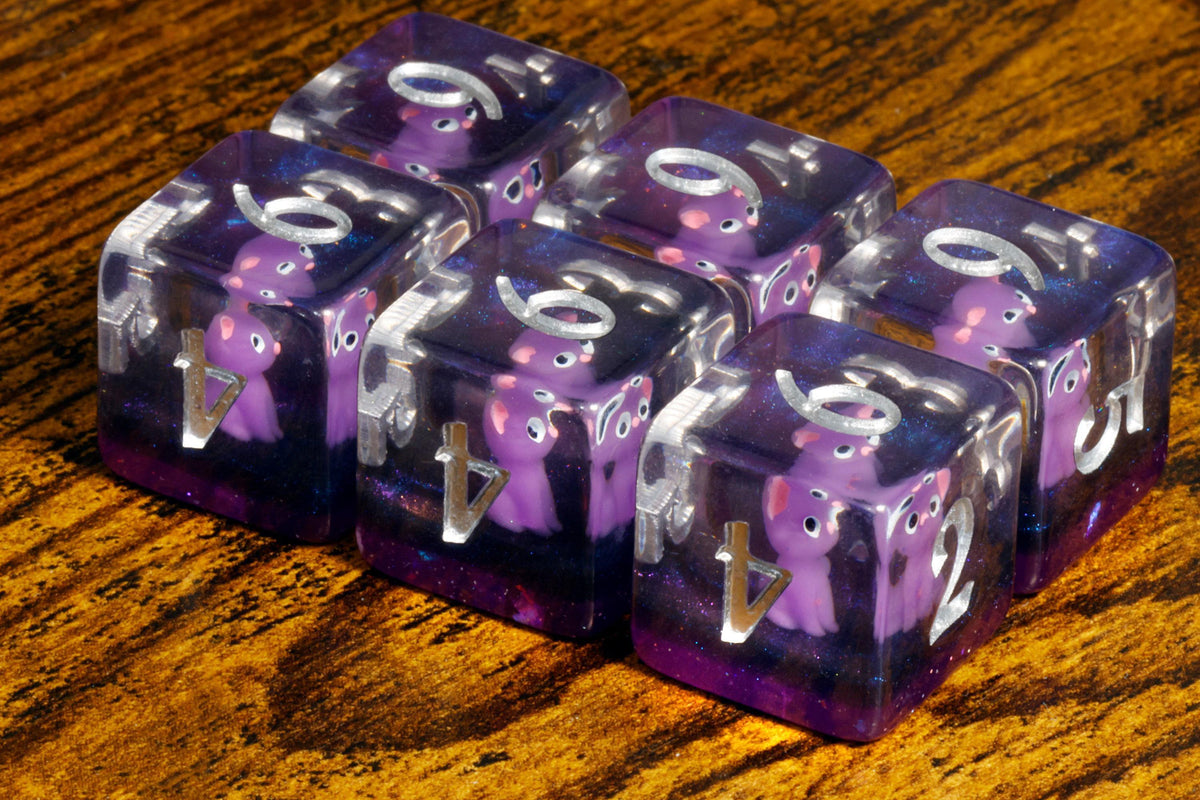 Mystique Cat D6 Dice – Purple Cat - The Wizard's Vault