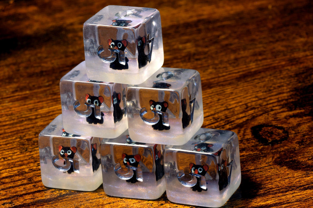 Black Cat D6 Dice – Black cat - The Wizard's Vault