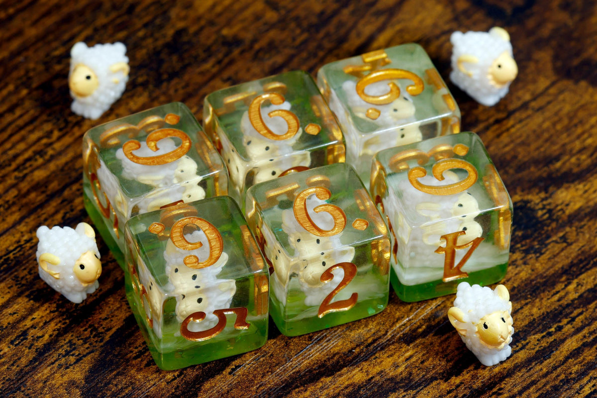 Sheppard's Luck D6 Dice – Sheep-themed - The Wizard's Vault
