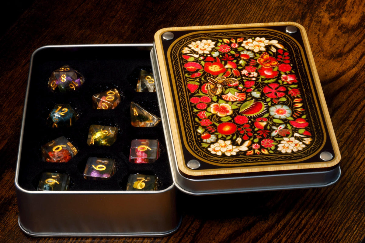 Botanical Floral Chromatic Garden Dice Set and Box