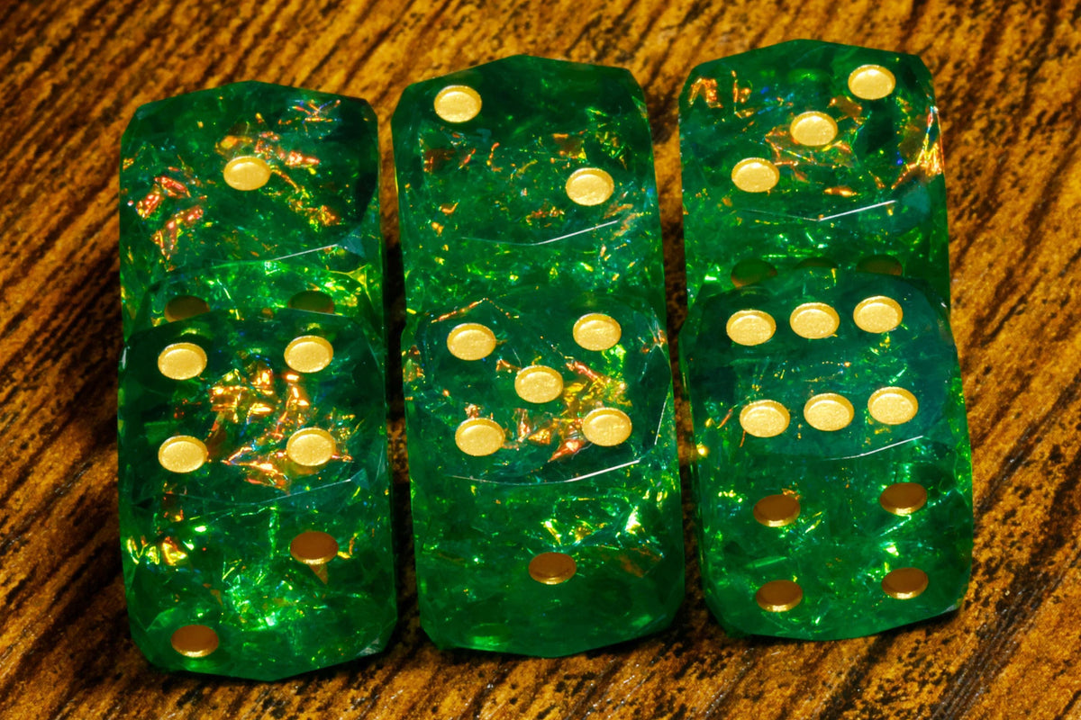 Sacred Emerald 17mm PIP D6 dice