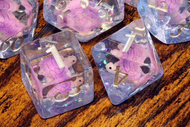 Purple Turtle dice set - The Wizard's Vault